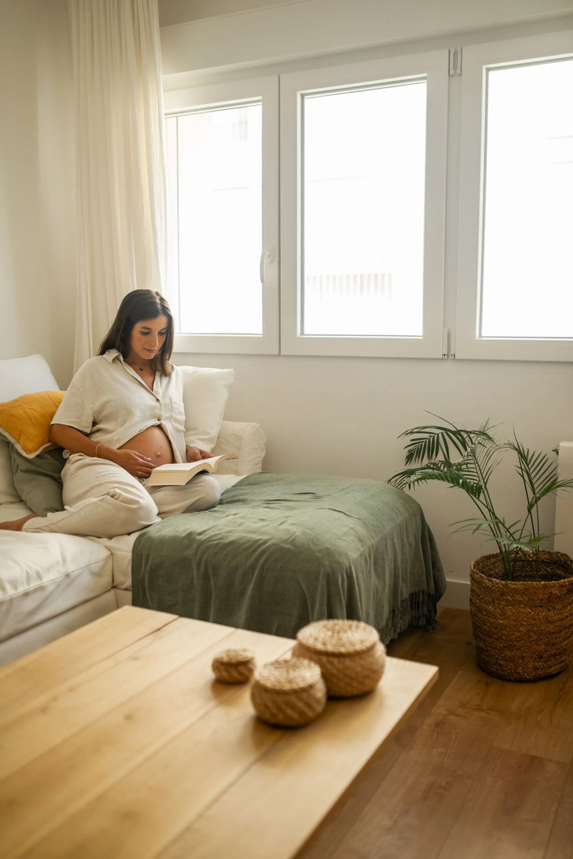 Pregnant woman relaxing